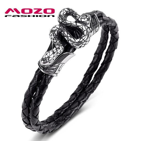 charm bracelets mozo fashion 2021 men jewelry black genuine leather bracelet stainless steel punk snake simple women 541, Golden;silver
charm bracelets mozo fashion 2021 men jewelry black genuine leather bracelet stainless steel punk snake simple women 541, Golden;silver
