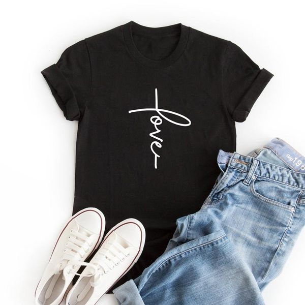 women's t-shirt love cross summer crewneck graphic valentine's day gift tees drop ship women scripture christian t shirt, White
women's t-shirt love cross summer crewneck graphic valentine's day gift tees drop ship women scripture christian t shirt, White