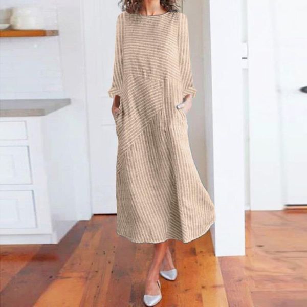 casual dresses daily women dress plus size stripe color long sleeve o neck pockets big swing maxi female summer, Black;gray
casual dresses daily women dress plus size stripe color long sleeve o neck pockets big swing maxi female summer, Black;gray