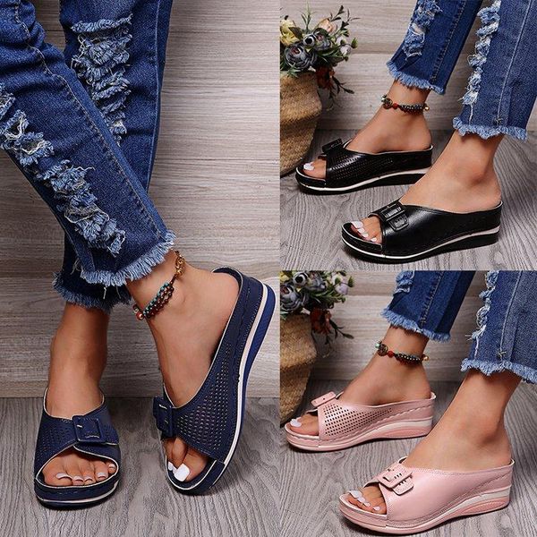 slippers 2021 summer leather soft bottom beach women's lightweight and comfortable slope heel, Black
slippers 2021 summer leather soft bottom beach women's lightweight and comfortable slope heel, Black