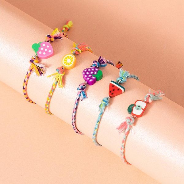 beaded, strands 5pcs/set mixed hand-woven fruit shape polymer clay bracelet adjustable elastic soft pottery female summer beach jewelry, Black
beaded, strands 5pcs/set mixed hand-woven fruit shape polymer clay bracelet adjustable elastic soft pottery female summer beach jewelry, Black