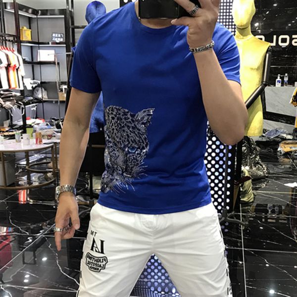 w0706 summer new fashion brand leopard drill t-shirt fashion round neck slim fit short sleeve man half sleeve fashion, White;black
w0706 summer new fashion brand leopard drill t-shirt fashion round neck slim fit short sleeve man half sleeve fashion, White;black