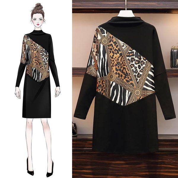 casual dresses autumn dress large size female fat sister slim bat sleeve with bottom, Black;gray
casual dresses autumn dress large size female fat sister slim bat sleeve with bottom, Black;gray