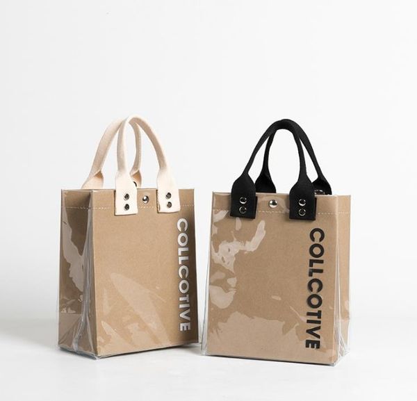 kraft paper bag pvc transparent women's shoulder bags casual office worker zipper handbag
kraft paper bag pvc transparent women's shoulder bags casual office worker zipper handbag