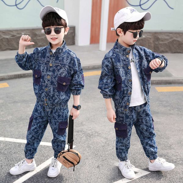 and children's boys' autumn new 2021 spring wear korean version handsome baby boy jeans two piece suit, White
and children's boys' autumn new 2021 spring wear korean version handsome baby boy jeans two piece suit, White