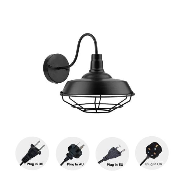wall lamp vintage black iron with plug 1.8m switch line decorative replacement sconce (bulb included)
wall lamp vintage black iron with plug 1.8m switch line decorative replacement sconce (bulb included)