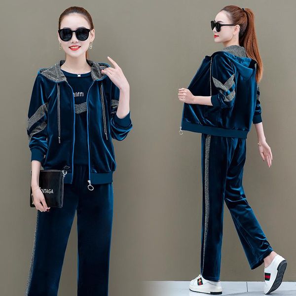 women's two piece pants velvet three set women autumn winter hooded korean plus size loose temperament fashion jacket suit blue black b, White
women's two piece pants velvet three set women autumn winter hooded korean plus size loose temperament fashion jacket suit blue black b, White