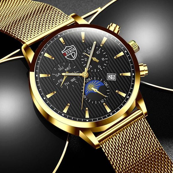 wristwatches 2021 fashion mens watches gold stainless steel mesh belt quartz wrist watch men business casual leather relogio masculino, Slivery;brown
wristwatches 2021 fashion mens watches gold stainless steel mesh belt quartz wrist watch men business casual leather relogio masculino, Slivery;brown