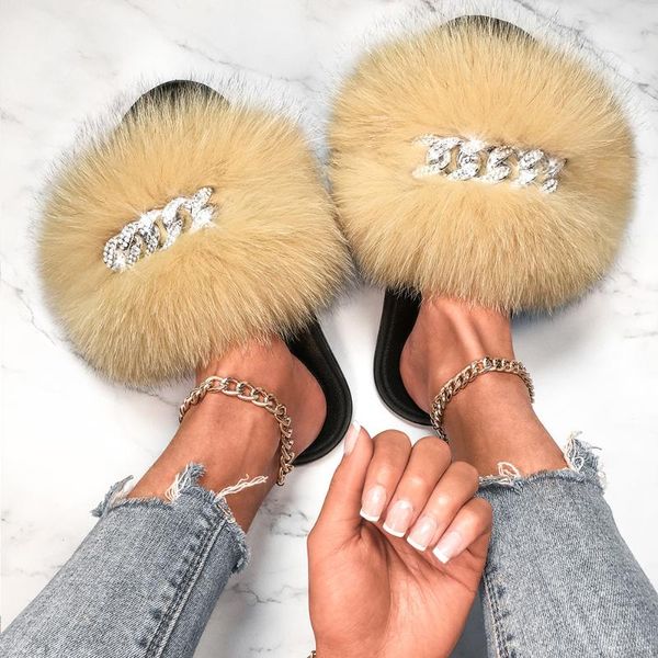 real fur slippers for women diamond chain furry fur slides fluffy flip flops house plush beach flat slippers summer sandals, Black
real fur slippers for women diamond chain furry fur slides fluffy flip flops house plush beach flat slippers summer sandals, Black