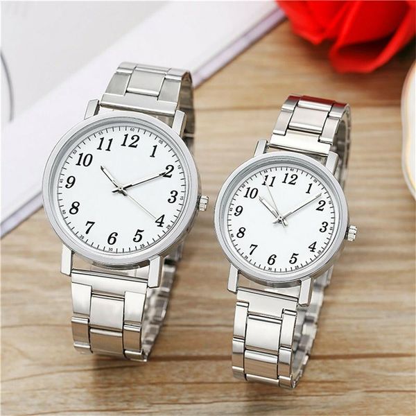 wristwatches style steel band couple watches women's men's quartz watch 2021, Slivery;brown 
wristwatches style steel band couple watches women's men's quartz watch 2021, Slivery;brown