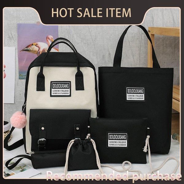 travel piece set teenage bookbags student 5 canvas girls school teen for backpack women 2021 high bags schoolbag bolsas escolar sebvf, Red;black
travel piece set teenage bookbags student 5 canvas girls school teen for backpack women 2021 high bags schoolbag bolsas escolar sebvf, Red;black