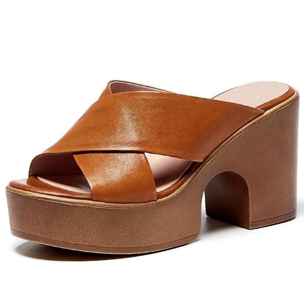 sandals women's genuine leather chunky heel platform cross strap open toe summe soft comfortable mules slides heels shoes women, Black
sandals women's genuine leather chunky heel platform cross strap open toe summe soft comfortable mules slides heels shoes women, Black