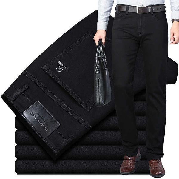 men's pure black business casual jeans classic style regular fit stretch denim trousers cotton brand pantsaija, Blue
men's pure black business casual jeans classic style regular fit stretch denim trousers cotton brand pantsaija, Blue