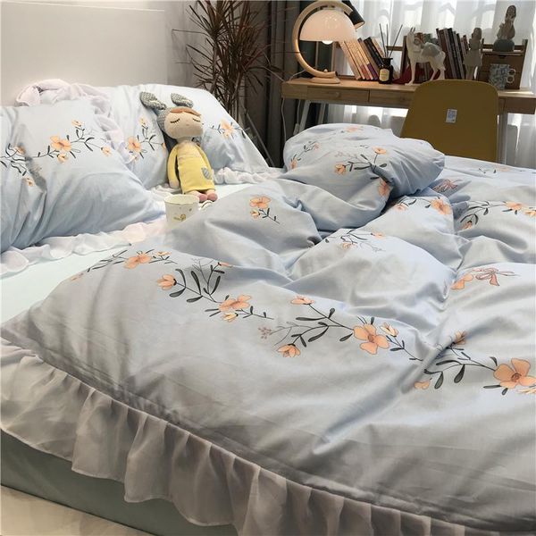bedding sets four piece set of pure cotton small fresh korean princess style quilt cover flowers
bedding sets four piece set of pure cotton small fresh korean princess style quilt cover flowers