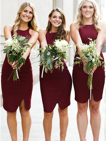 2021 maroon short bridesmaid dress knee-length sheath wedding guest gown forma party maid of honor dresses, White;pink
2021 maroon short bridesmaid dress knee-length sheath wedding guest gown forma party maid of honor dresses, White;pink
