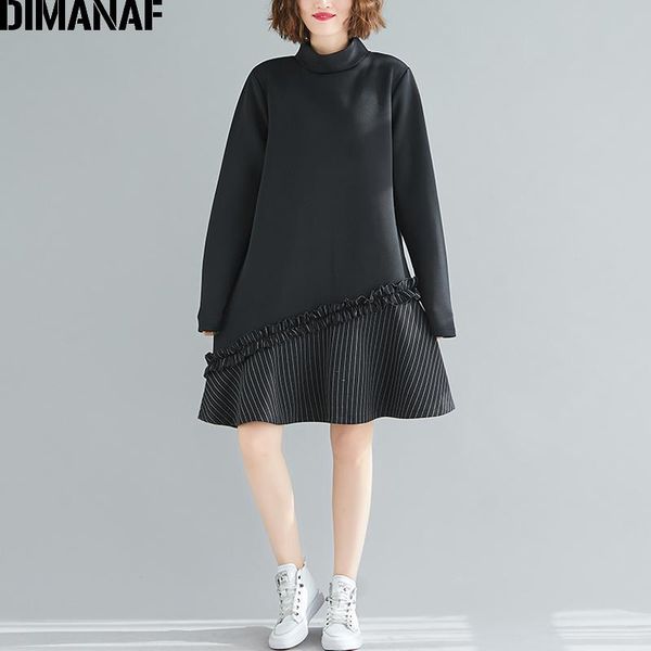 casual dresses dimanaf women dress turtleneck plus size female lady vestidos fashion elegant spliced striped cotton thicken winter black, Black;gray
casual dresses dimanaf women dress turtleneck plus size female lady vestidos fashion elegant spliced striped cotton thicken winter black, Black;gray
