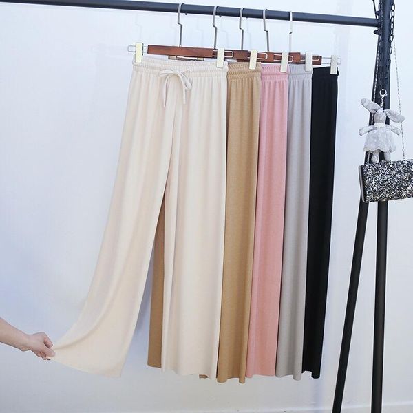 women's pants & capris summer loose soft ice silk ankle-length straight wide leg women casual high waisted trousers female slacks, Black;white
women's pants & capris summer loose soft ice silk ankle-length straight wide leg women casual high waisted trousers female slacks, Black;white