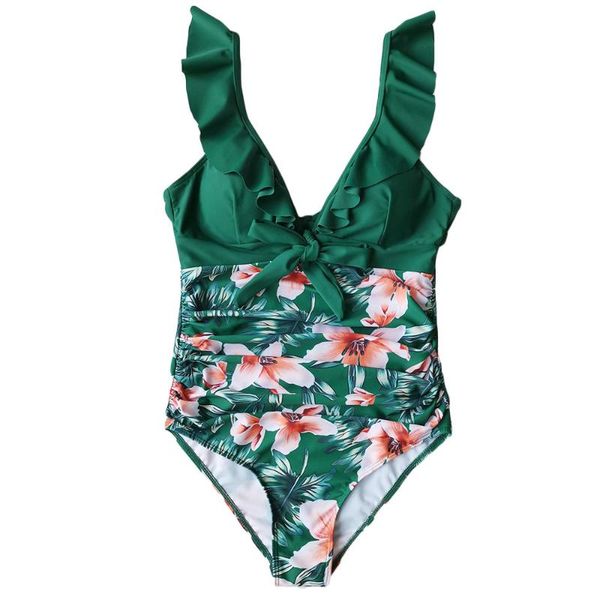 one-piece suits ruffle printing deep-v bathing one piece swimsuit off the shoulder swimwear women beach wear drop 
one-piece suits ruffle printing deep-v bathing one piece swimsuit off the shoulder swimwear women beach wear drop