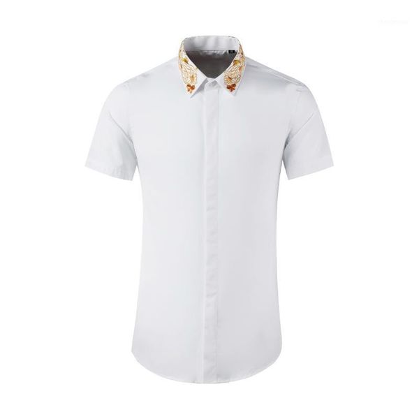 men's dress shirts 2021 summer short-sleeved shirt gold-collar flower embroidery slim-fit cotton chinese style classical elements, White;black
men's dress shirts 2021 summer short-sleeved shirt gold-collar flower embroidery slim-fit cotton chinese style classical elements, White;black