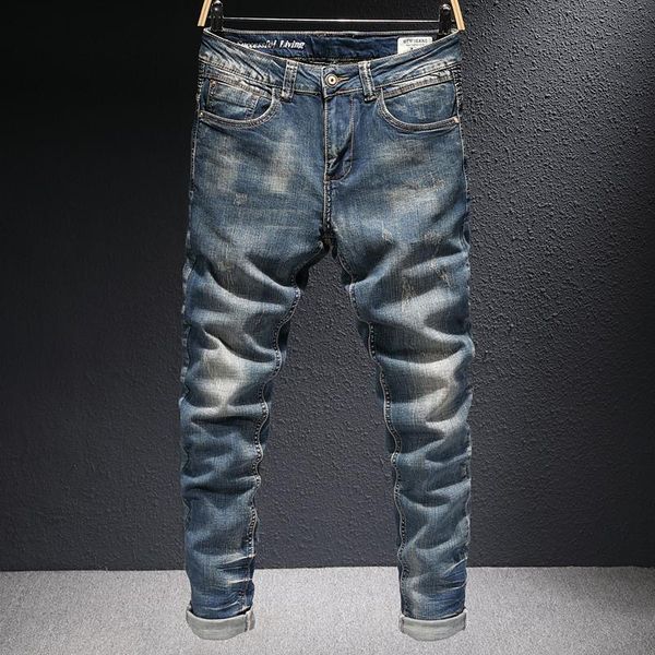 men's jeans european american vintage fashion men retro blue elastic slim fit ripped distressed designer casual denim pants
men's jeans european american vintage fashion men retro blue elastic slim fit ripped distressed designer casual denim pants