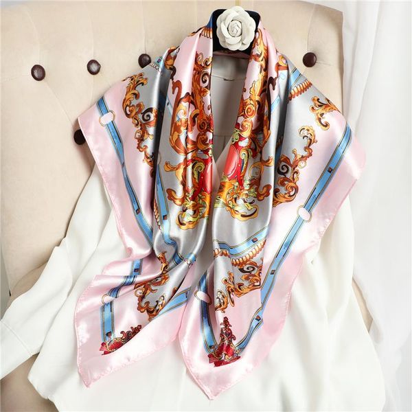 scarves 2021 design silk women square scarf 90cm*90cm elegant neckerchief bandana hairband shawl wrap luxury muslim headscarves hijab, Blue;gray
scarves 2021 design silk women square scarf 90cm*90cm elegant neckerchief bandana hairband shawl wrap luxury muslim headscarves hijab, Blue;gray