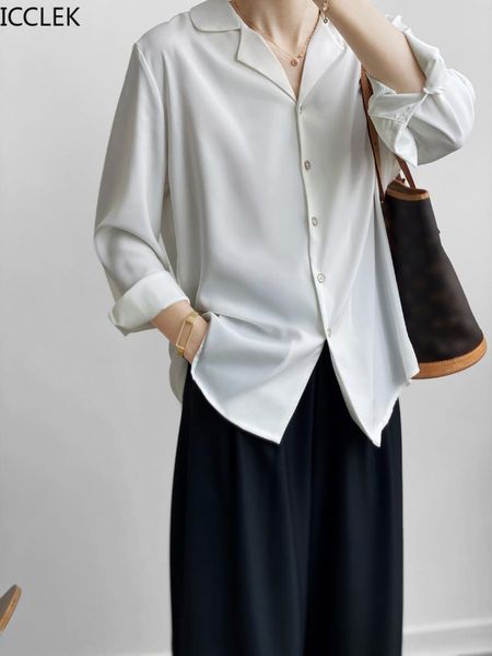 icclek autumn new style korean women's chic solid color loose casual long-sleeved shirts and blouse plus size clothing women, White
icclek autumn new style korean women's chic solid color loose casual long-sleeved shirts and blouse plus size clothing women, White