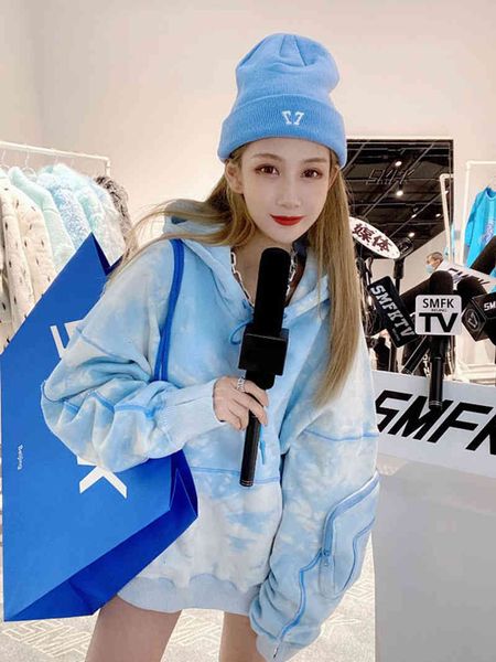 smfk 21 new autumn winter sky hoodie blue ch003sk tie dyed sweater loose hooded pocket zipper, Black
smfk 21 new autumn winter sky hoodie blue ch003sk tie dyed sweater loose hooded pocket zipper, Black