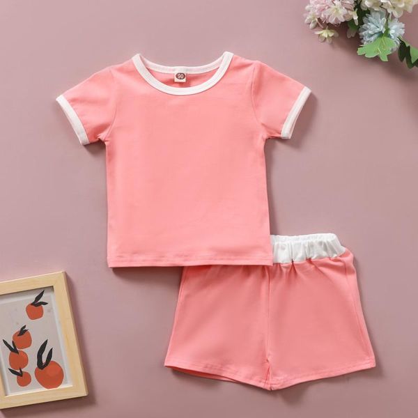 clothing sets summer kids girls 2-piece outfit set short sleeve color block casual +shorts for children baby, White
clothing sets summer kids girls 2-piece outfit set short sleeve color block casual +shorts for children baby, White