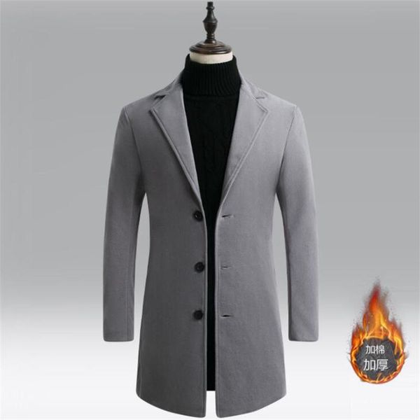 men's wool & blends autumn winter woolen coat korean solid color slim single-breasted plus cotton thickening windbreaker jaqueta mascul, Black
men's wool & blends autumn winter woolen coat korean solid color slim single-breasted plus cotton thickening windbreaker jaqueta mascul, Black