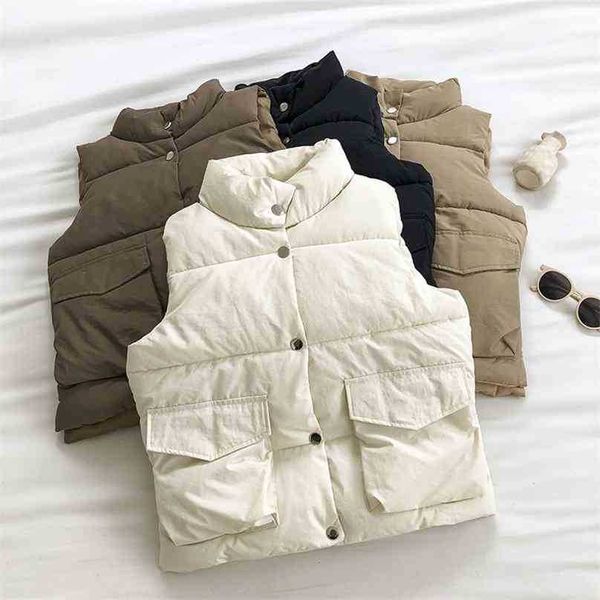 women casual single-breasted waistcoat female short jacket autumn winter sleeveless korean thick coat outwear 210525, Black;white
women casual single-breasted waistcoat female short jacket autumn winter sleeveless korean thick coat outwear 210525, Black;white