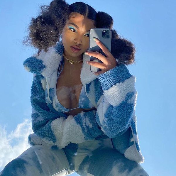 women's fur & faux winter coat women tie dye warm lamb wool shaggy teddy jacket zipper oversized casual overcoats female fleece streetw, Black
women's fur & faux winter coat women tie dye warm lamb wool shaggy teddy jacket zipper oversized casual overcoats female fleece streetw, Black