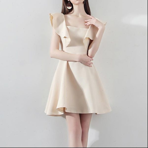 2021 elegant women mini party dress petal sleeve slim women party dress beige women dress vestidos, Black;gray
2021 elegant women mini party dress petal sleeve slim women party dress beige women dress vestidos, Black;gray