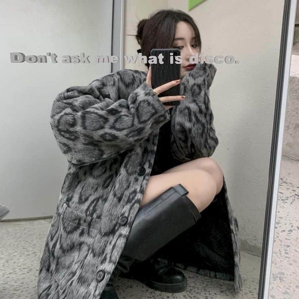 women's leather & faux korean retro women's leopard print coat, wool medium long pattern leather jacket, sleeves, urban fashion, w, Black
women's leather & faux korean retro women's leopard print coat, wool medium long pattern leather jacket, sleeves, urban fashion, w, Black