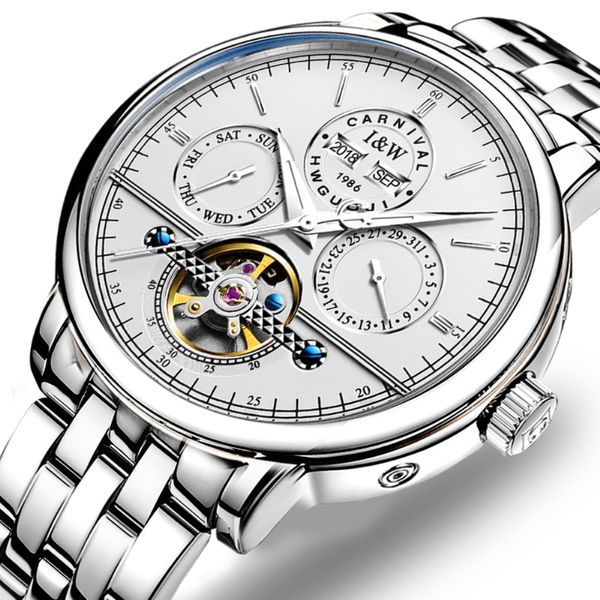 high end mechanical watch carnival business tourbillon automatic with perpetual calendar,week,calendar luminous men, Slivery;brown
high end mechanical watch carnival business tourbillon automatic with perpetual calendar,week,calendar luminous men, Slivery;brown