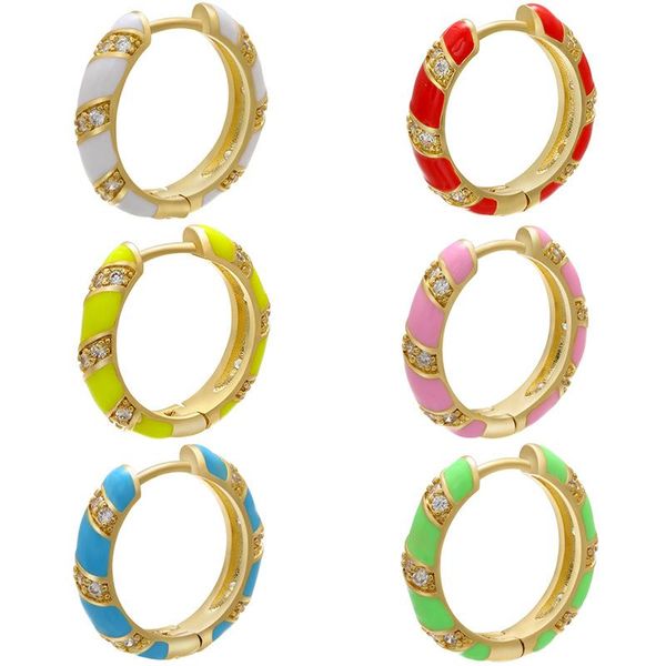 hoop & huggie one pair round neon enamel copper earring micro pave cz crystal fashion earrings for women hoops jewelry, Golden;silver
hoop & huggie one pair round neon enamel copper earring micro pave cz crystal fashion earrings for women hoops jewelry, Golden;silver