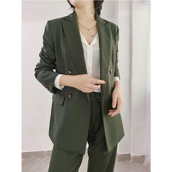 women's suits & blazers 2021 women coat autumn and winter two-piece double-breasted professional small suit dark green jacket, White;black
women's suits & blazers 2021 women coat autumn and winter two-piece double-breasted professional small suit dark green jacket, White;black