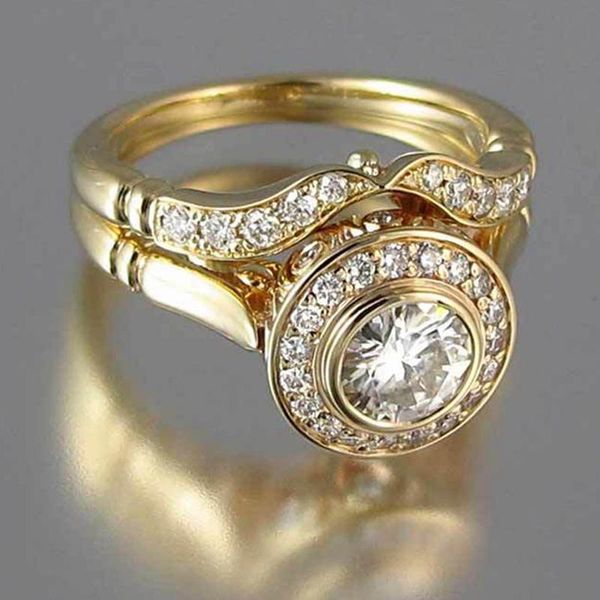 wedding rings luxury ring set white round zircon rhinestone anniversary gift bridal engagement jewelry, Slivery;golden
wedding rings luxury ring set white round zircon rhinestone anniversary gift bridal engagement jewelry, Slivery;golden
