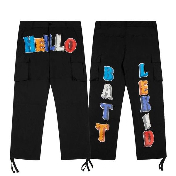 men's pants 2021 battle kid letter print cargo men women couple sweatpants hip hop high street casual oversize, Black
men's pants 2021 battle kid letter print cargo men women couple sweatpants hip hop high street casual oversize, Black