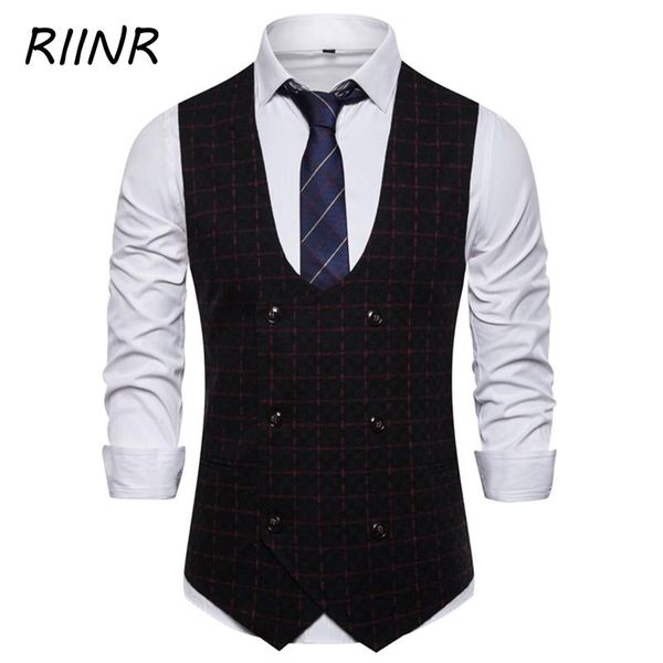 men's vests riinr business casual slim fashion men plaid double breasted fit male suit for spring autumn m-3xl, Black;white
men's vests riinr business casual slim fashion men plaid double breasted fit male suit for spring autumn m-3xl, Black;white