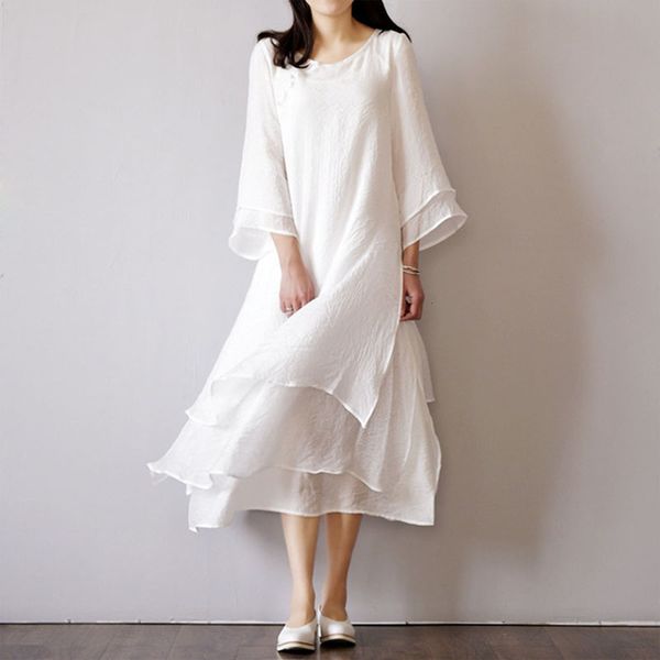 new women's fairy flowing long skirt chinese style zen tea female art retro double nine-point sleeve summer 2021 nv9e, Black;gray
new women's fairy flowing long skirt chinese style zen tea female art retro double nine-point sleeve summer 2021 nv9e, Black;gray