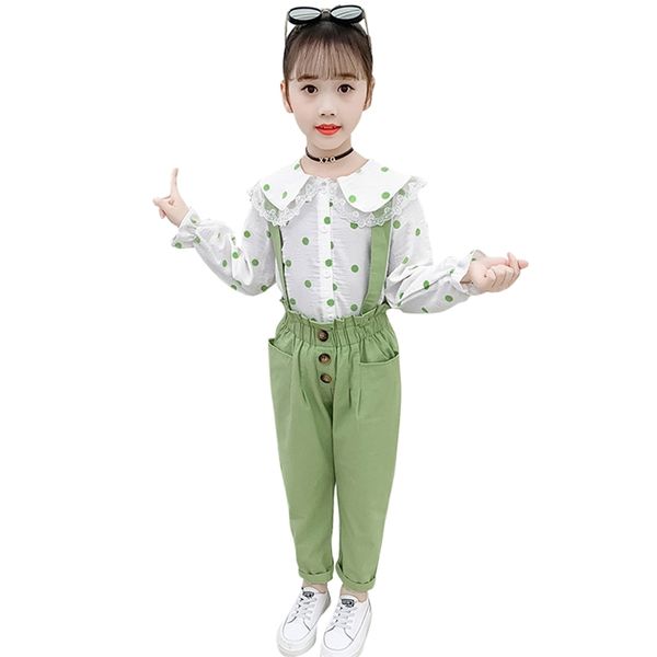 kids clothes girls dot blouse + jumpsuit teenage clothing lace girl outfit spring autumn tracksuit 210528, White
kids clothes girls dot blouse + jumpsuit teenage clothing lace girl outfit spring autumn tracksuit 210528, White
