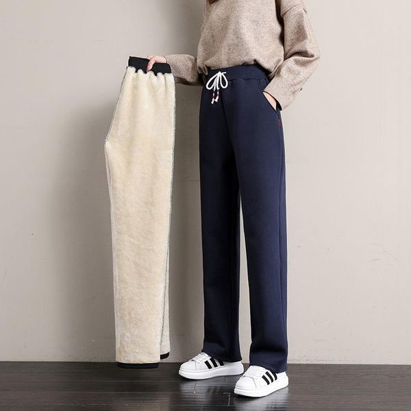 women's pants & capris women 2021 autumn winter thicken warm casual trousers female loose wide leg ladies lambskin cashmere sweatpants, Black;white
women's pants & capris women 2021 autumn winter thicken warm casual trousers female loose wide leg ladies lambskin cashmere sweatpants, Black;white