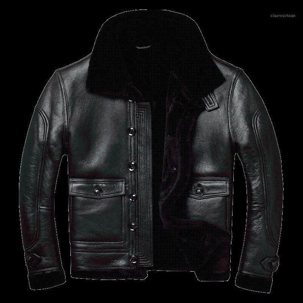 men's leather & faux real fur coat men sheep shearing genuine jacket natural wool for mens clothing plus size casaco 803 yy763, Black
men's leather & faux real fur coat men sheep shearing genuine jacket natural wool for mens clothing plus size casaco 803 yy763, Black