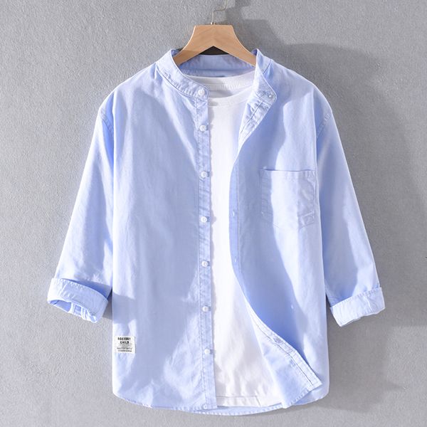 2021 new stand collar three-quarter sleeved summer brand oxford cotton comfortable shirt for men casual loose shirts male r1rl, White;black
2021 new stand collar three-quarter sleeved summer brand oxford cotton comfortable shirt for men casual loose shirts male r1rl, White;black