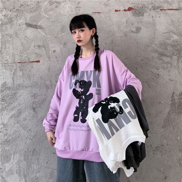 2021 new print bear pullover sweatshirt women lilac oversized hoodies autumn winter casual o-neck long sleeve harajuku uu2m, Black
2021 new print bear pullover sweatshirt women lilac oversized hoodies autumn winter casual o-neck long sleeve harajuku uu2m, Black