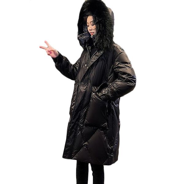 women's down & parkas 2021 winter no wash glossy cotton jacket korean long warm jackets loose hooded fur collar parka overcoat, Black
women's down & parkas 2021 winter no wash glossy cotton jacket korean long warm jackets loose hooded fur collar parka overcoat, Black