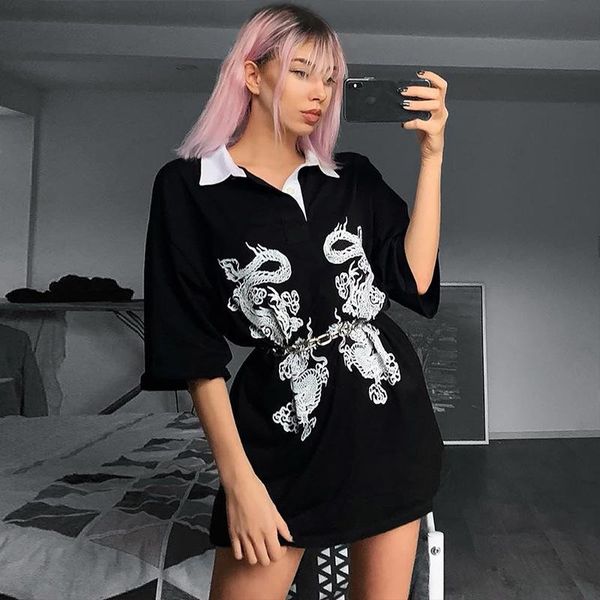 women's t-shirt dark dragon print vintage gothic female t-shrits spring 2021 egirl grunge punk emo y2k aesthetic harajuku tshirt women, White
women's t-shirt dark dragon print vintage gothic female t-shrits spring 2021 egirl grunge punk emo y2k aesthetic harajuku tshirt women, White