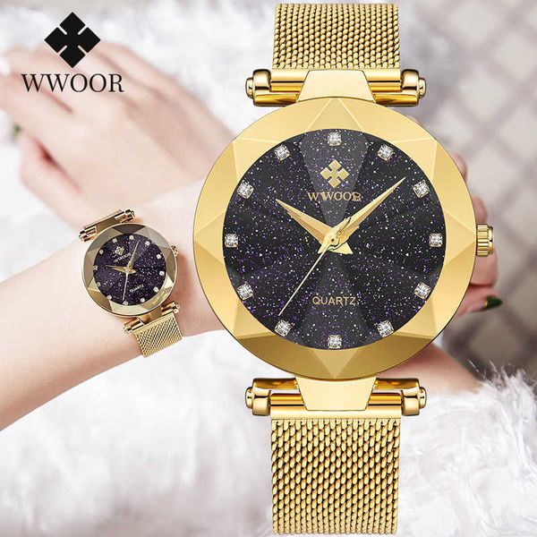 wwoor ladies watch luxury diamond starry sky female wristwatch gold quartz dress bracelet watch gifts for women reloj mujer 210527, Slivery;brown
wwoor ladies watch luxury diamond starry sky female wristwatch gold quartz dress bracelet watch gifts for women reloj mujer 210527, Slivery;brown