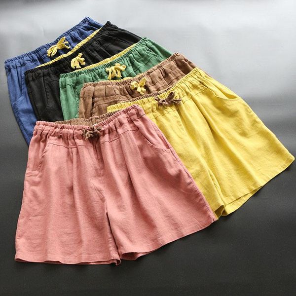 women's shorts 7917 summer linen literary vintage high waist loose large size casual, White;black
women's shorts 7917 summer linen literary vintage high waist loose large size casual, White;black