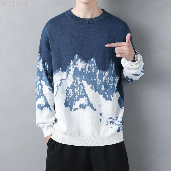 men's sweaters sweater men streetwear mountain tree pattern hip hop autumn pullover spandex oversize couple casual, White;black
men's sweaters sweater men streetwear mountain tree pattern hip hop autumn pullover spandex oversize couple casual, White;black